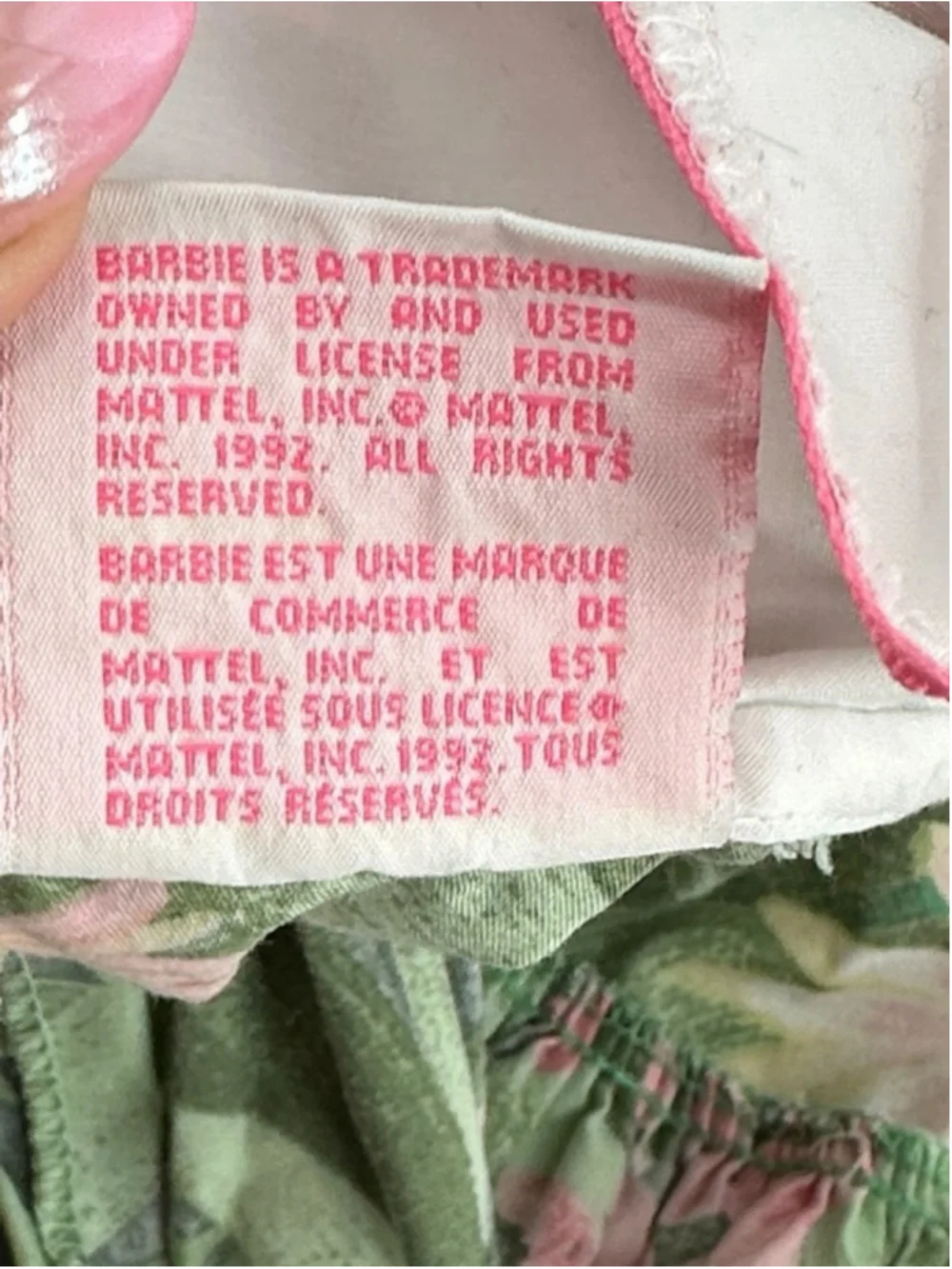 Barbie vintage girls dress 1992 floral Barbie doll Mattel sz 3-4 years
